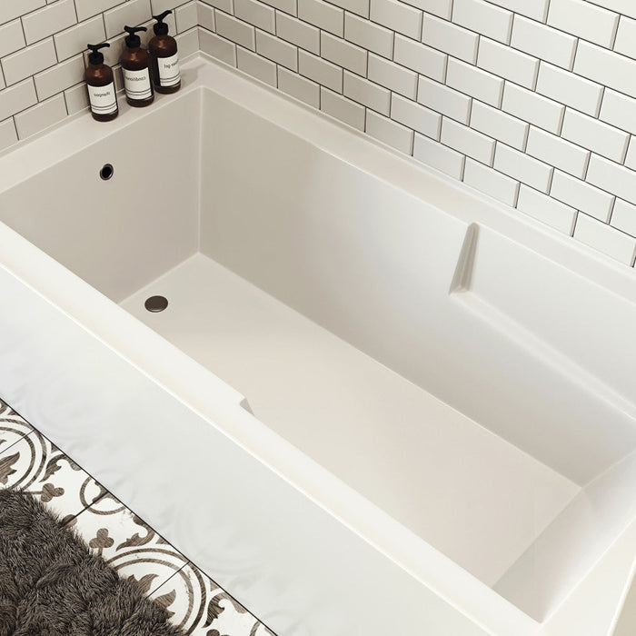 Swiss Madison Voltaire 72" x 36" Left-Hand Drain Alcove Bathtub with Apron and Armrest | SM-AB556