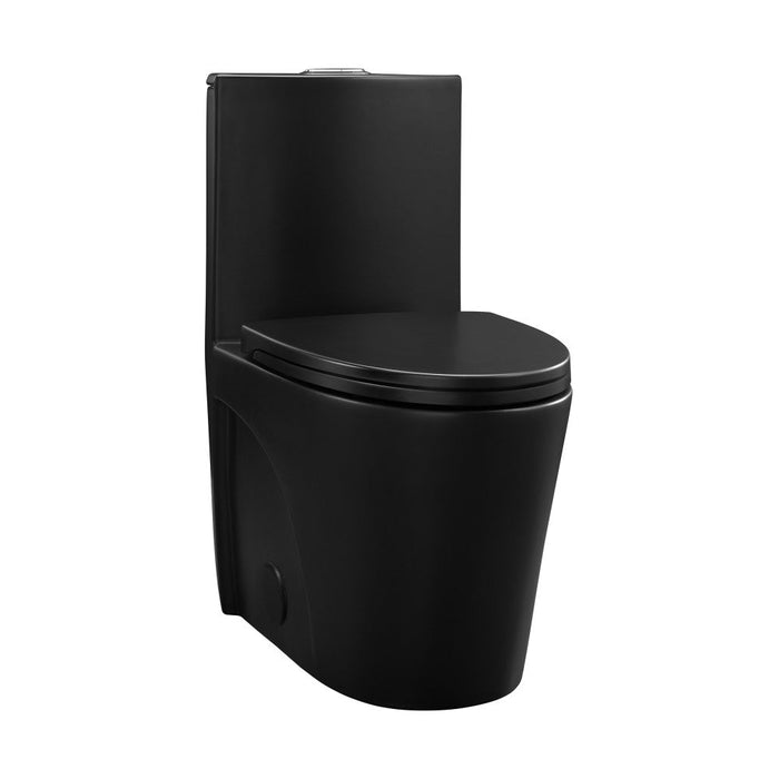 Swiss Madison St. Tropez One-Piece Elongated Toilet Vortex Dual-Flush in Matte Black 1.1/1.6 gpf | SM-1T254MB