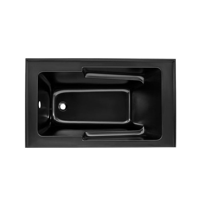 Swiss Madison Voltaire 54" x 30" Left-Hand Drain Alcove Bathtub with Apron in Matte Black | SM-AB549MB