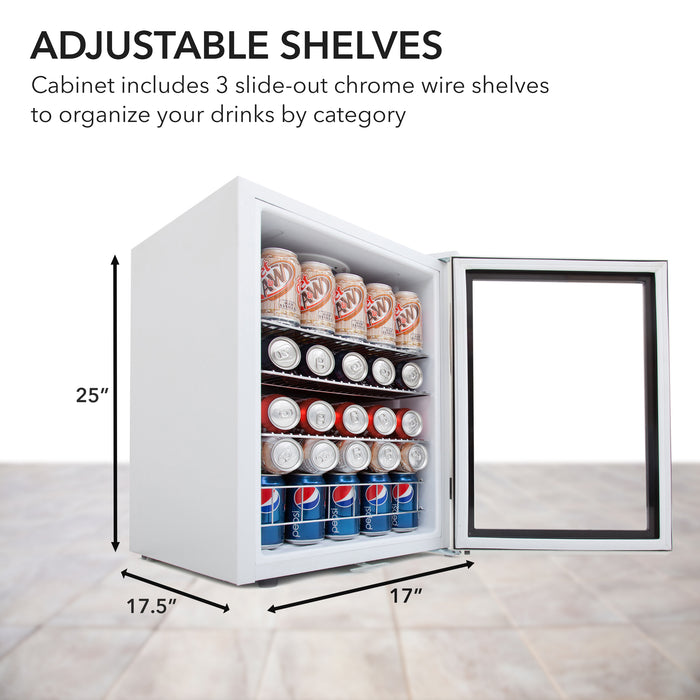 Whynter 90 Can Freestanding Beverage Refrigerator cooler With Lock Stainless Steel | BR-091WS