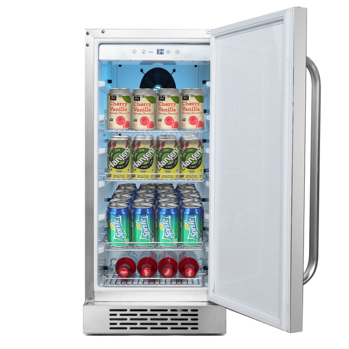 Whynter 15" Built-In Energy Star 3.0 cu. ft. Indoor/Outdoor Beverage Refrigerator Cooler Weather Proof in Stainless Steel | BOR-326FS