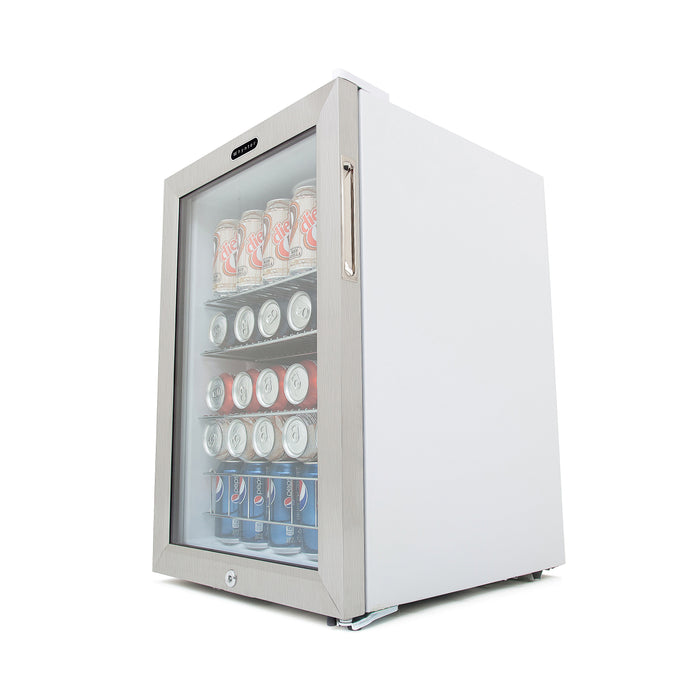 Whynter 90 Can Freestanding Beverage Refrigerator cooler With Lock Stainless Steel | BR-091WS