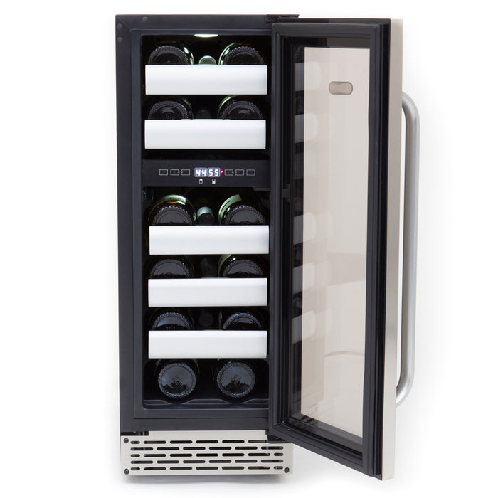 Whynter Elite 17 Bottle Seamless Stainless Steel Door Dual Zone Built-in Wine Refrigerator | BWR-171DS