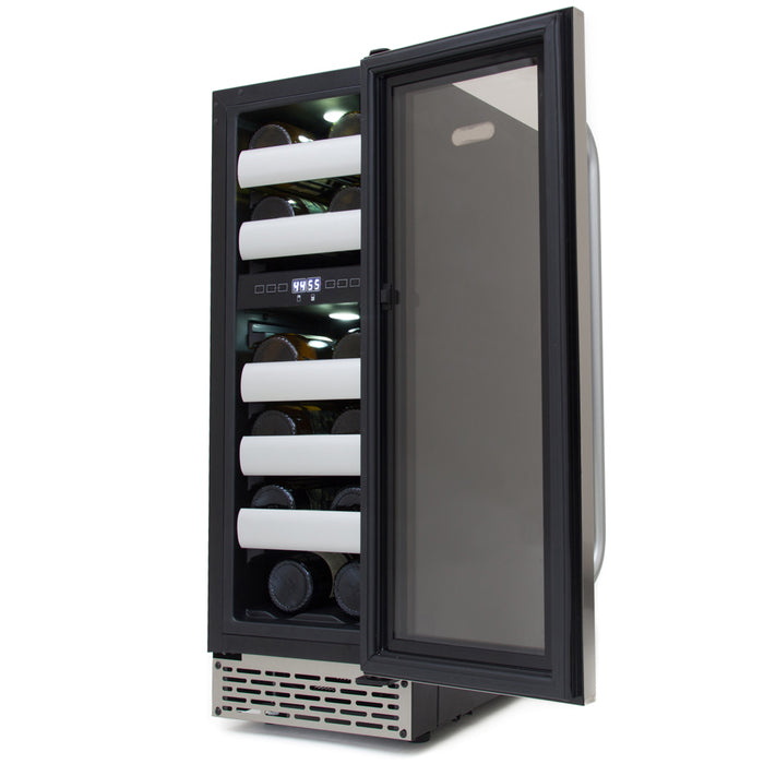 Whynter Elite 17 Bottle Seamless Stainless Steel Door Dual Zone Built-in Wine Refrigerator | BWR-171DS