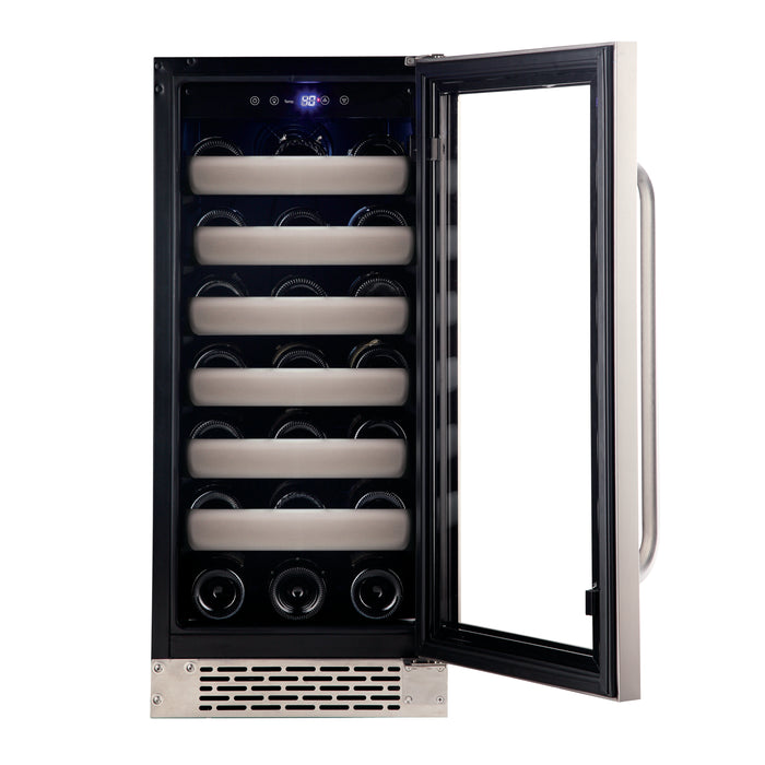 Whynter Elite 33 Bottle Seamless Stainless Steel Door Single Zone Built-in Wine Refrigerator | BWR-331SL