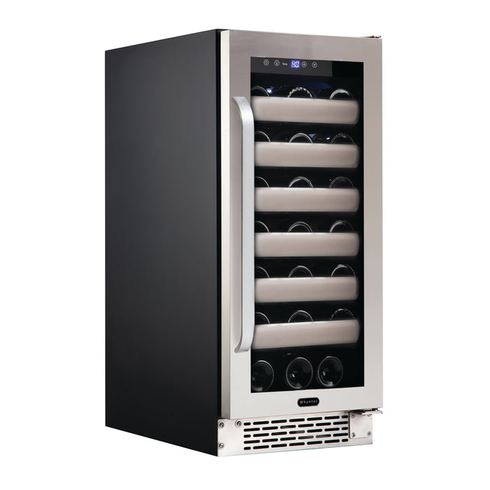 Whynter Elite 33 Bottle Seamless Stainless Steel Door Single Zone Built-in Wine Refrigerator | BWR-331SL