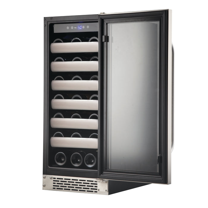 Whynter Elite 33 Bottle Seamless Stainless Steel Door Single Zone Built-in Wine Refrigerator | BWR-331SL