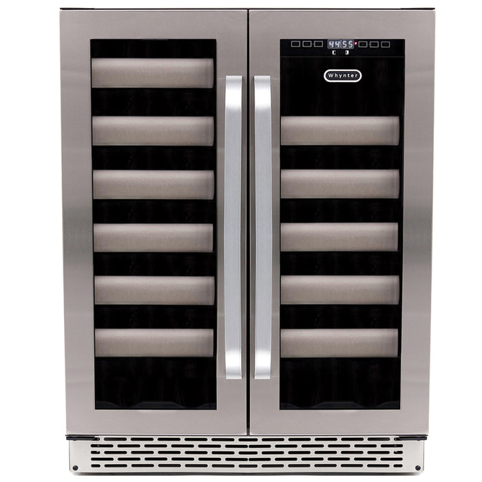 Whynter Elite 40 Bottle Seamless Stainless Steel Door Dual Zone Built-in Wine Refrigerator | BWR-401DS