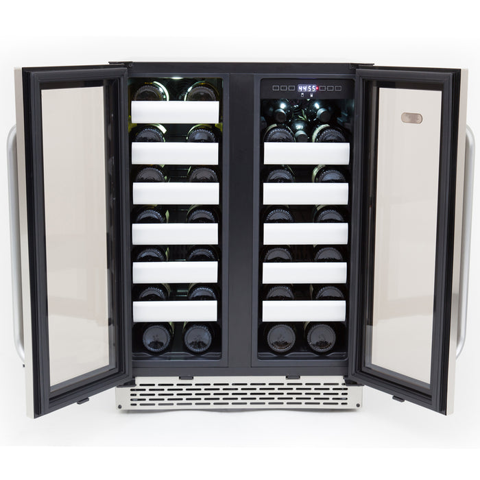 Whynter Elite 40 Bottle Seamless Stainless Steel Door Dual Zone Built-in Wine Refrigerator | BWR-401DS