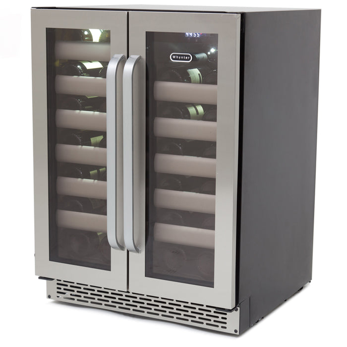 Whynter Elite 40 Bottle Seamless Stainless Steel Door Dual Zone Built-in Wine Refrigerator | BWR-401DS