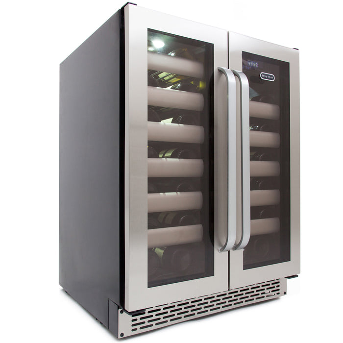 Whynter Elite 40 Bottle Seamless Stainless Steel Door Dual Zone Built-in Wine Refrigerator | BWR-401DS