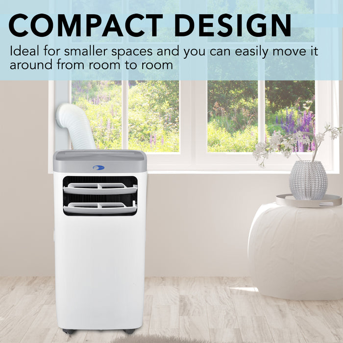 Whynter 11,000 BTU (6,800 BTU SACC) Compact Portable Air Conditioner, Dehumidifier, and Fan with Remote Control, up to 400 sq ft in White/Grey | ARC-115WG