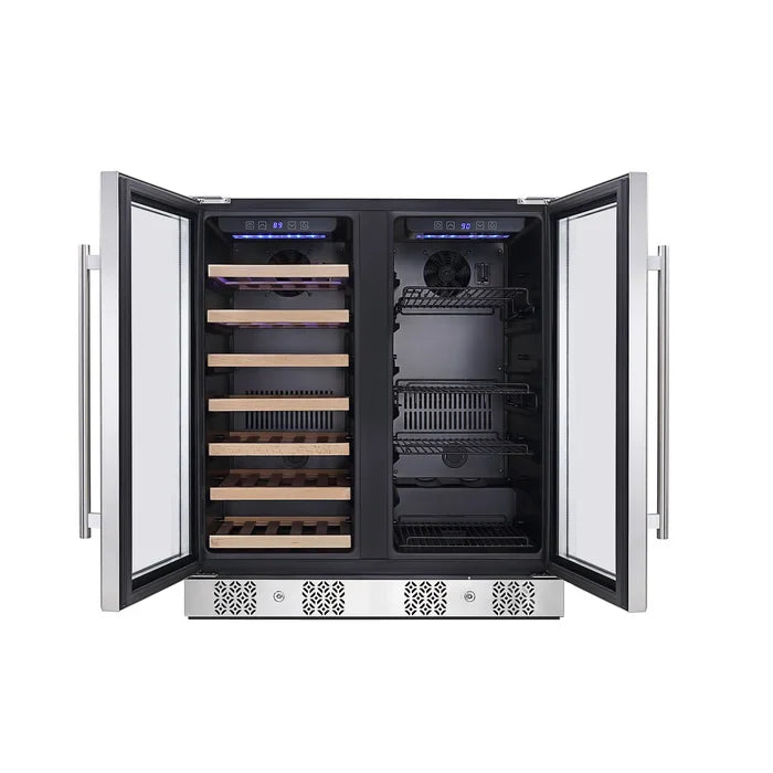 Empava 24 in. 33 Bottle and 96 Can Dual Zone Wine Cooler & Beverage Fridge | EMPV-BR04D