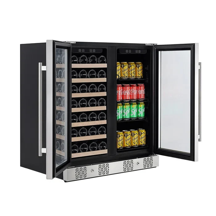 Empava 24 in. 33 Bottle and 96 Can Dual Zone Wine Cooler & Beverage Fridge | EMPV-BR04D