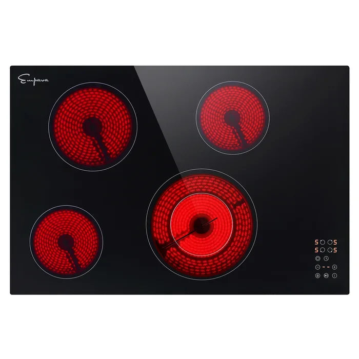 Empava 30 in. Built-in Electric Radiant Cooktop with 4 Elements in Black | EMPV-30REC12