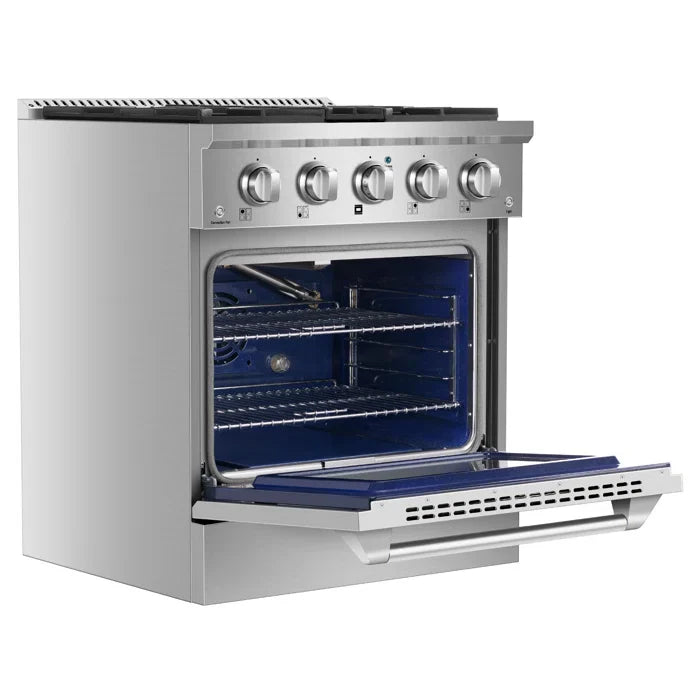 Empava 30 in. Pro-Style Slide-In Single Oven Gas Range 4.2-cu.ft with 4 Burners | EMPV-30GR07