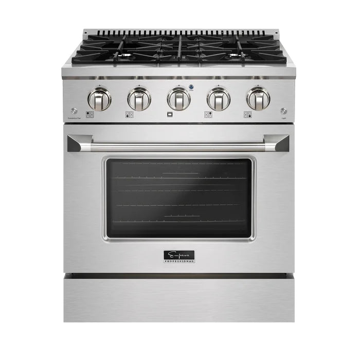 Empava 30 in. Pro-Style Slide-In Single Oven Gas Range 4.2-cu.ft with 4 Burners | EMPV-30GR07