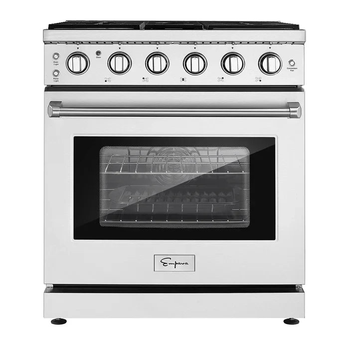 Empava 30 in. Pro-Style Slide-in Single Oven Gas Range 4.5-cu.ft with 5 Burners | EMPV-30GR10