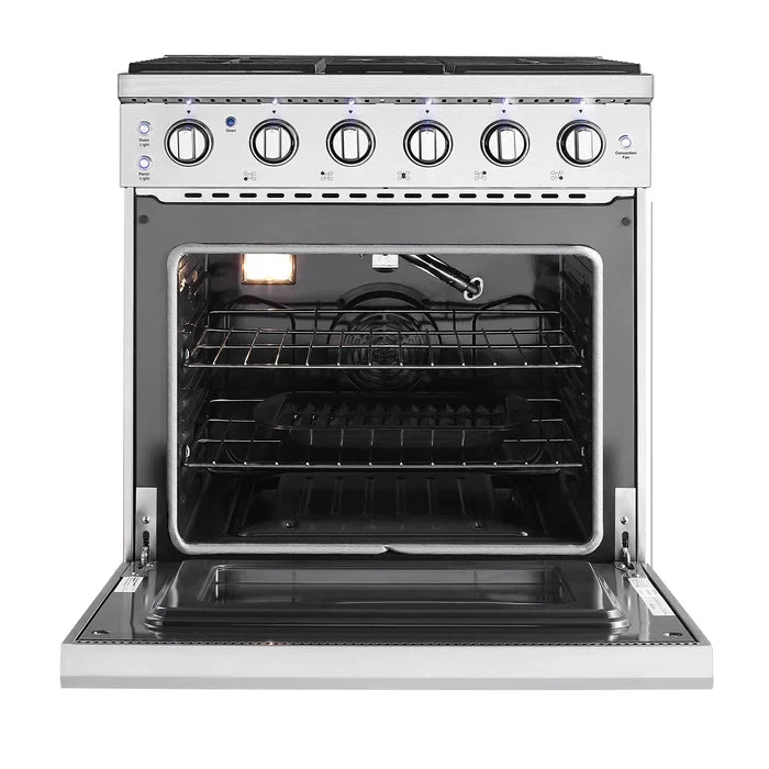 Empava 30 in. Pro-Style Slide-in Single Oven Gas Range 4.5-cu.ft with 5 Burners | EMPV-30GR10