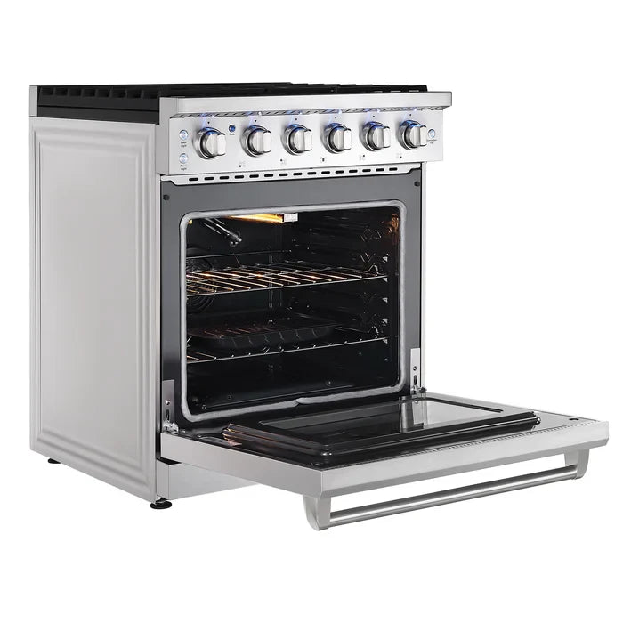 Empava 30 in. Pro-Style Slide-in Single Oven Gas Range 4.5-cu.ft with 5 Burners | EMPV-30GR10