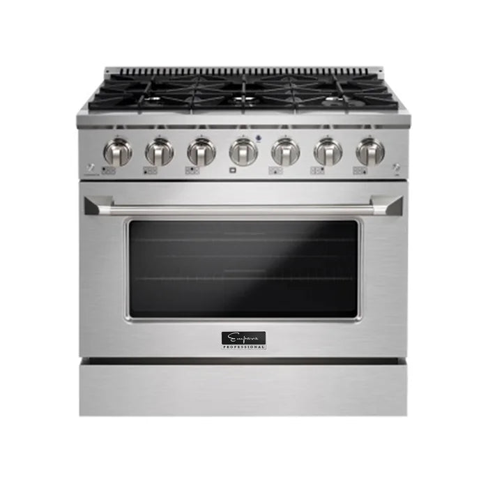 Empava 36 in. Pro-Style Slide-In Single Oven Gas Range 5.2-cu.ft with 6 Burners | EMPV-36GR08