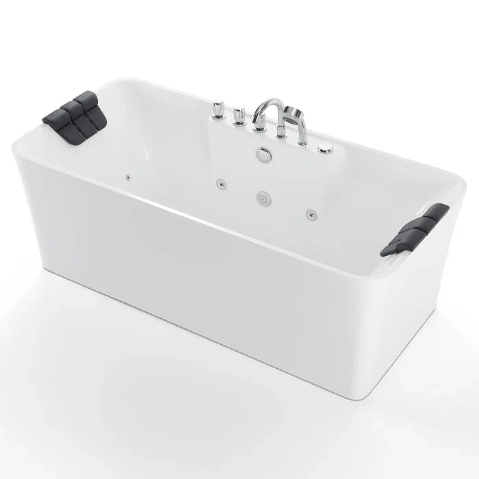 Empava 59 in. Freestanding Rectangle Whirlpool Bathtub | EMPV-59AIS15