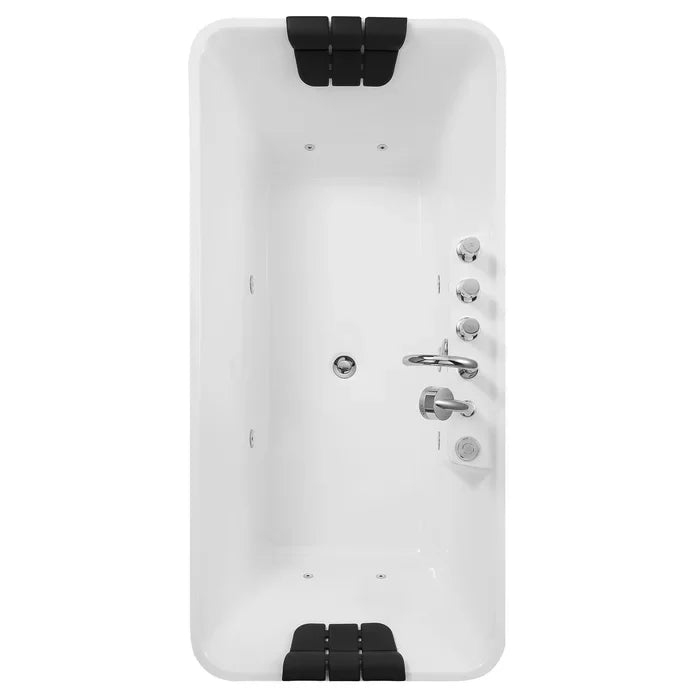 Empava 59 in. Freestanding Rectangle Whirlpool Bathtub | EMPV-59AIS15