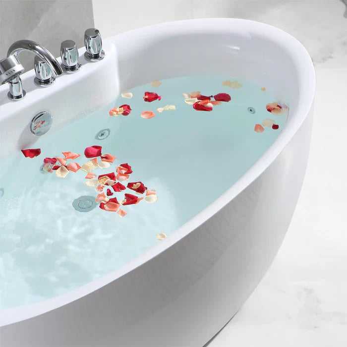 Empava 59 in. Freestanding Oval Whirlpool Bathtub | EMPV-59AIS12