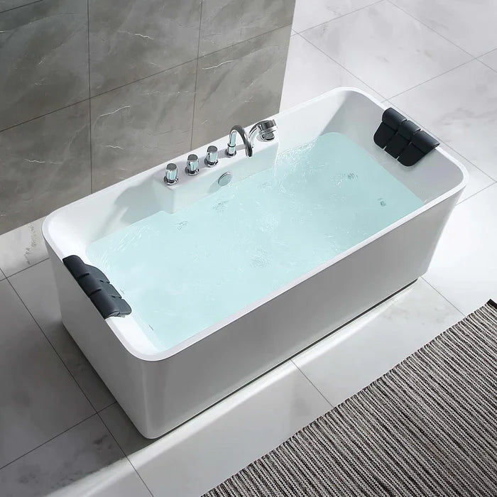 Empava 59 in. Freestanding Rectangle Whirlpool Bathtub | EMPV-59AIS15