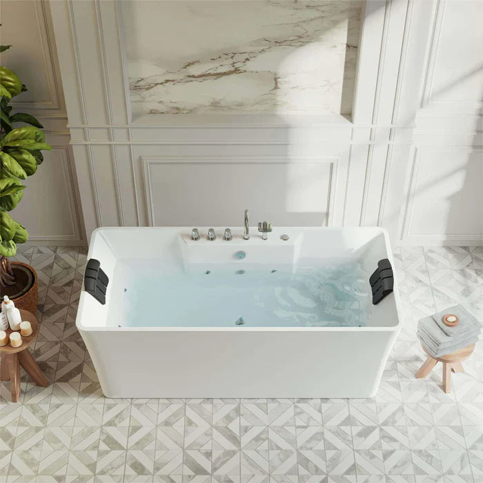 Empava 59 in. Freestanding Rectangle Whirlpool Bathtub | EMPV-59AIS15