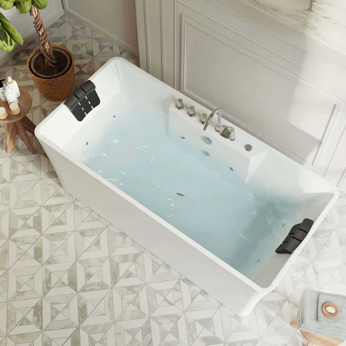 Empava 59 in. Freestanding Rectangle Whirlpool Bathtub | EMPV-59AIS15