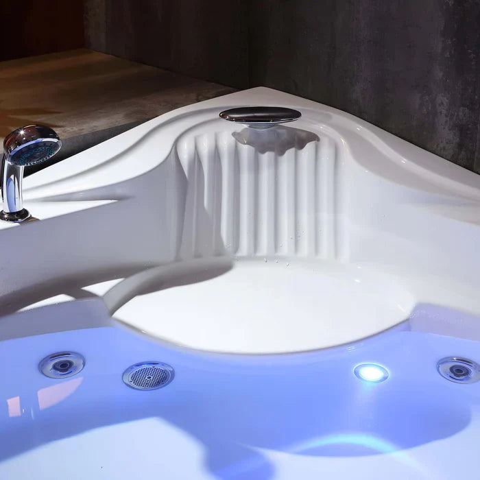 Empava 59 in. Hydrotherapy Corner Whirlpool Bathtub with LED Lights | EMPV-59JT319LED