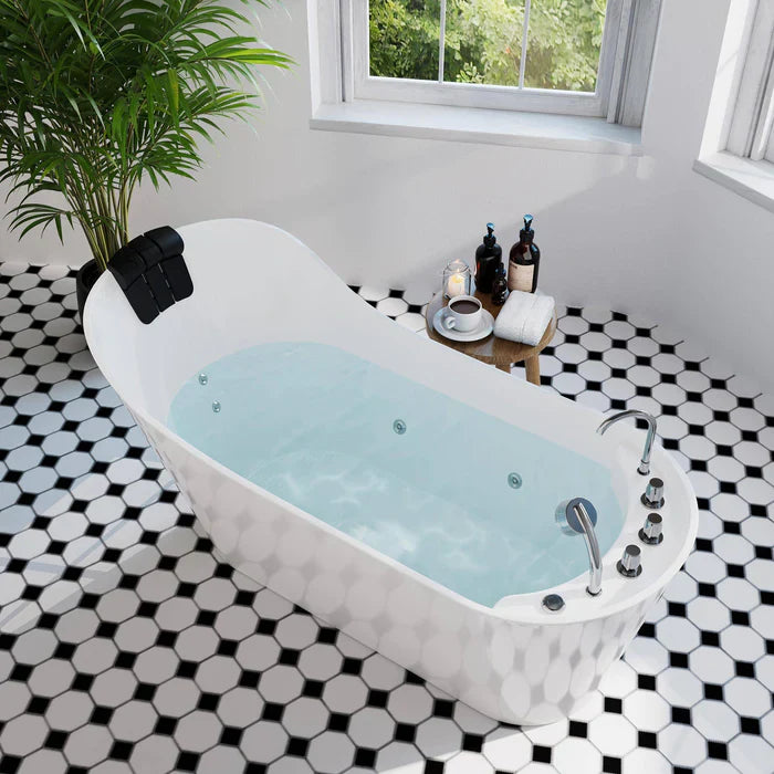 Empava 67 in. Freestanding Oval Whirlpool  Bathtub | EMPV-67AIS09