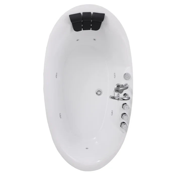 Empava 71 in. Freestanding Oval Whirlpool Bathtub | EMPV-71AIS14