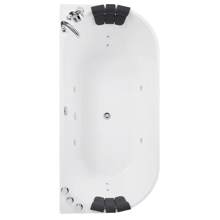 Empava 71 in. Freestanding Oval Whirlpool Alcove Bathtub | EMPV-71AIS08