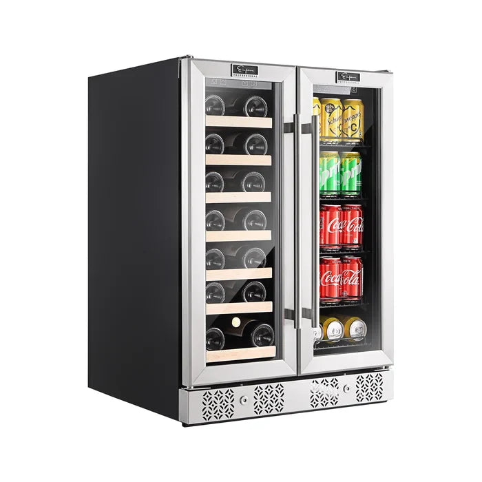 Empava 24 in. 20 Bottle and 78 Can Dual Zone Wine Cooler & Beverage Fridge | EMPV-BR03D