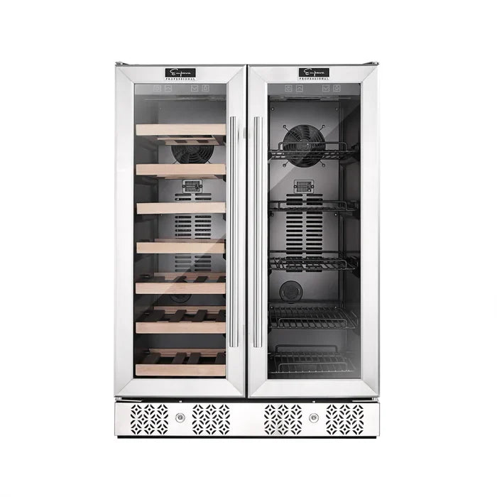 Empava 24 in. 20 Bottle and 78 Can Dual Zone Wine Cooler & Beverage Fridge | EMPV-BR03D