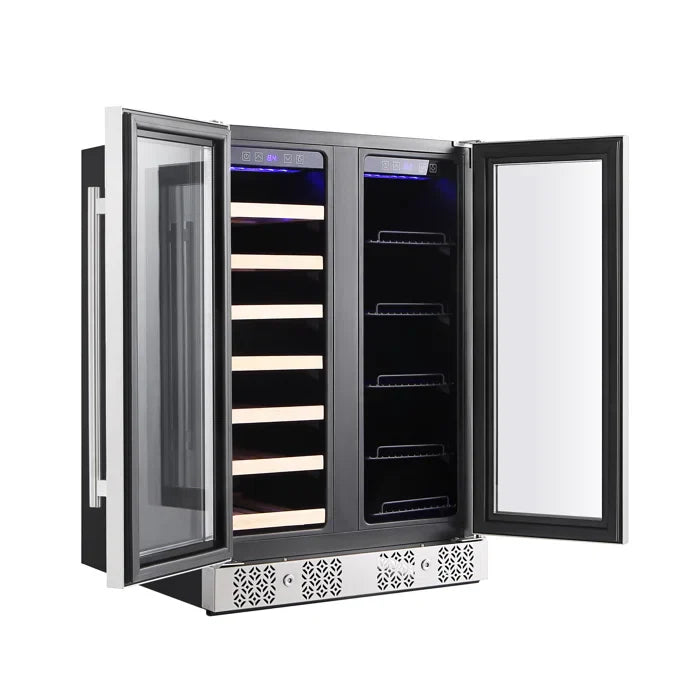 Empava 24 in. 20 Bottle and 78 Can Dual Zone Wine Cooler & Beverage Fridge | EMPV-BR03D