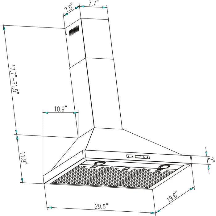 Empava 30 in. 380 CFM Wall Mount Range Hood | EMPV-30RH03