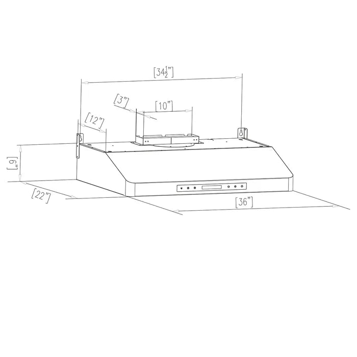 Empava 36 in. 500 CFM Ultra Slim Ducted Under Cabinet Range Hood | EMPV-36RH14