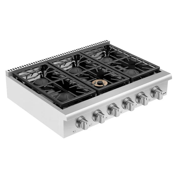 Empava 36 in. Pro-style Built-in Slide-in Gas Cooktops with 6 Burners | EMPV-36GC31