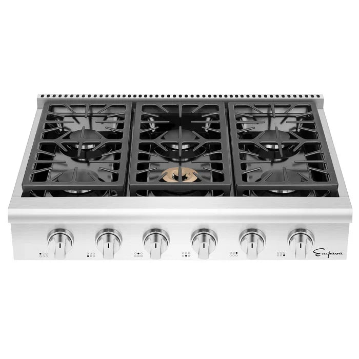 Empava 36 in. Pro-style Built-in Slide-in Gas Cooktops with 6 Burners | EMPV-36GC31