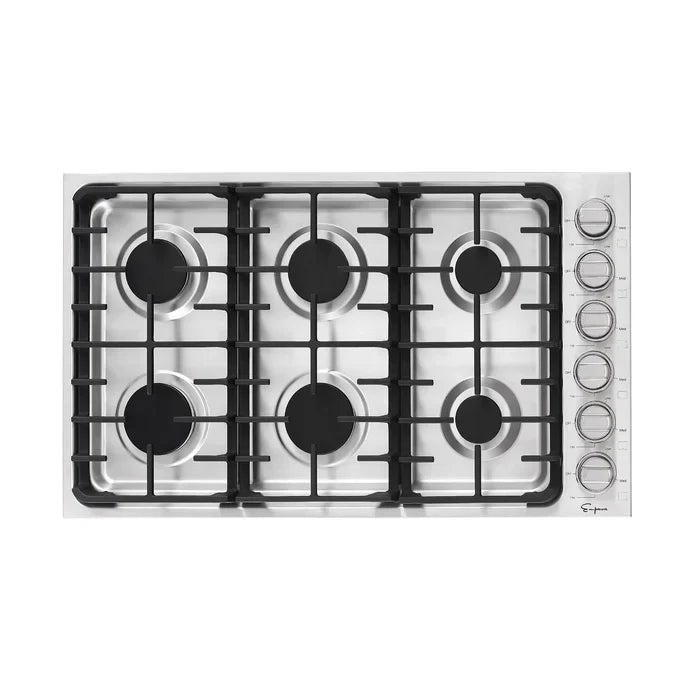 Empava 36 in. Built-in Stainless Steel Gas Cooktop with 6 Burners | EMPV-36GC34