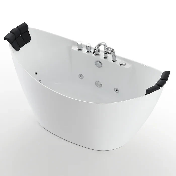 Empava 67 in. Hydromassage Freestanding Whirlpool Bathtub | EMPV-67AIS10