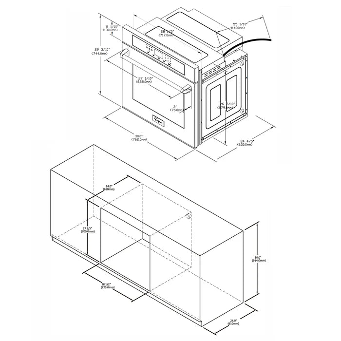 Empava 30 in. Built-in Electric Single Wall Oven 5 Cu. ft | EMPV-30WO03