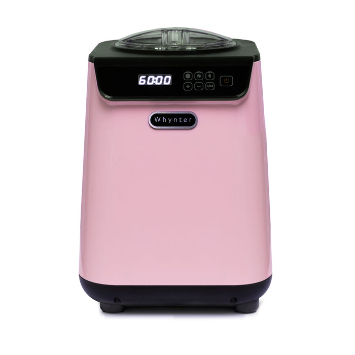 Whynter Upright Automatic Ice Cream Maker 1.28 Quart Capacity with Built-in Compressor, No Pre-Freezing, LCD Digital Display, Timer, with Stainless Steel Bowl Limited Black Pink Edition | ICM-128BPS