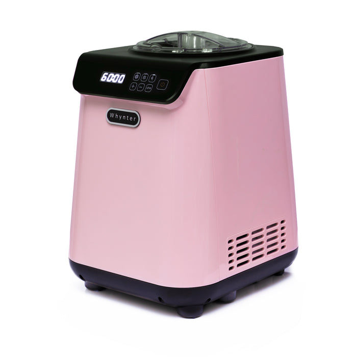 Whynter Upright Automatic Ice Cream Maker 1.28 Quart Capacity with Built-in Compressor, No Pre-Freezing, LCD Digital Display, Timer, with Stainless Steel Bowl Limited Black Pink Edition | ICM-128BPS