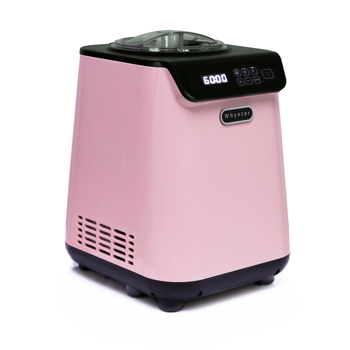 Whynter Upright Automatic Ice Cream Maker 1.28 Quart Capacity with Built-in Compressor, No Pre-Freezing, LCD Digital Display, Timer, with Stainless Steel Bowl Limited Black Pink Edition | ICM-128BPS