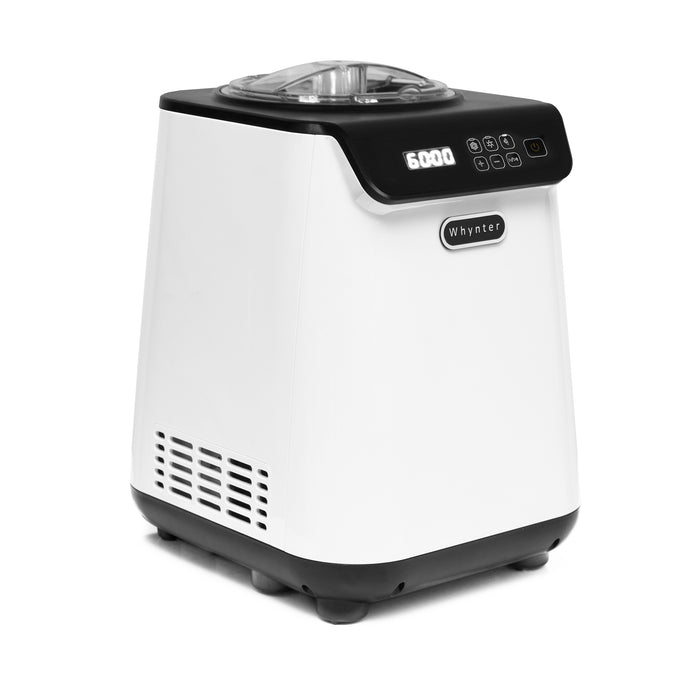 Whynter 1.28 Quart Compact Upright Automatic Ice Cream Maker with Stainless Steel Bowl- White | ICM-128WS