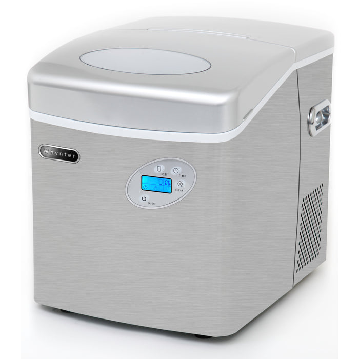 Whynter Portable Ice Maker with 49lb Capacity Stainless Steel with Water Connection | IMC-491DC